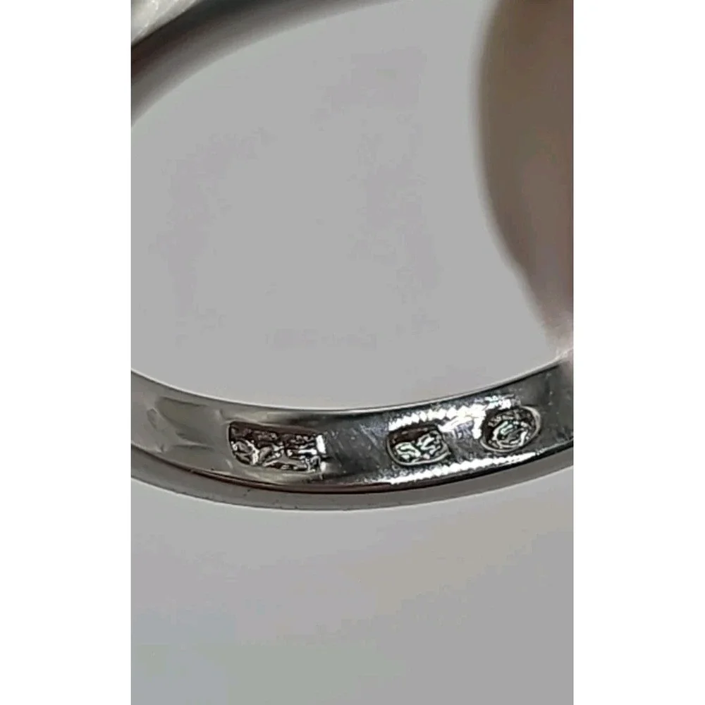 925 Sterling Silver Heart Light Blue Stone Ring Bezel Solitaire Thailand Size 5
